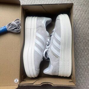 Adidas Gazelle Bold Women Gray Cloud White HQ6893 Size 5W New